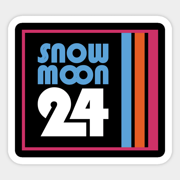 Snow Moon 24 Hour Challenge Ultramarathon Sticker by PodDesignShop